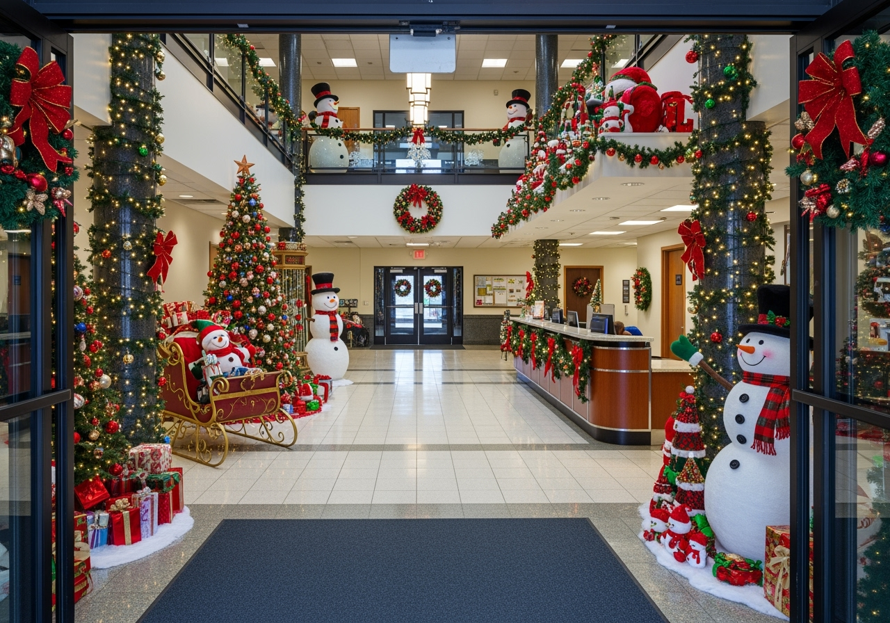 Office Building Holiday Setup